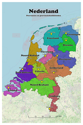 Provincies met Hoofdsteden 02 1000