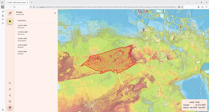 Resultaat in de AHN Viewer
