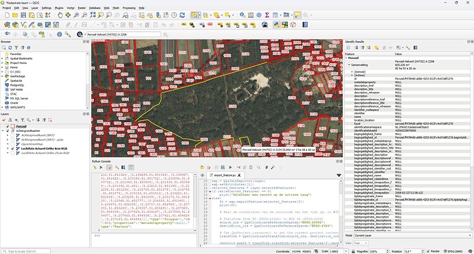 Export geselecteerd perceel vanuit QGIS